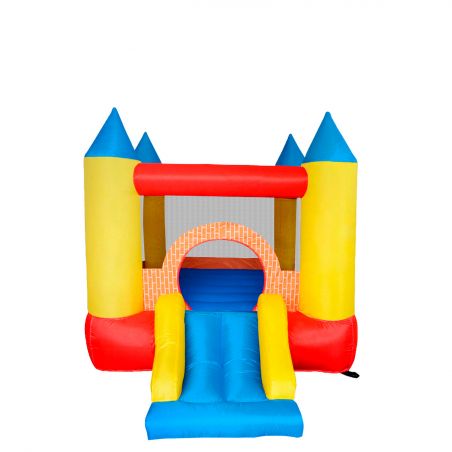 Château gonflable Hula Hoop - 2,8m - aire de jeux avec toboggan - souffleur et sac de rangement inclus