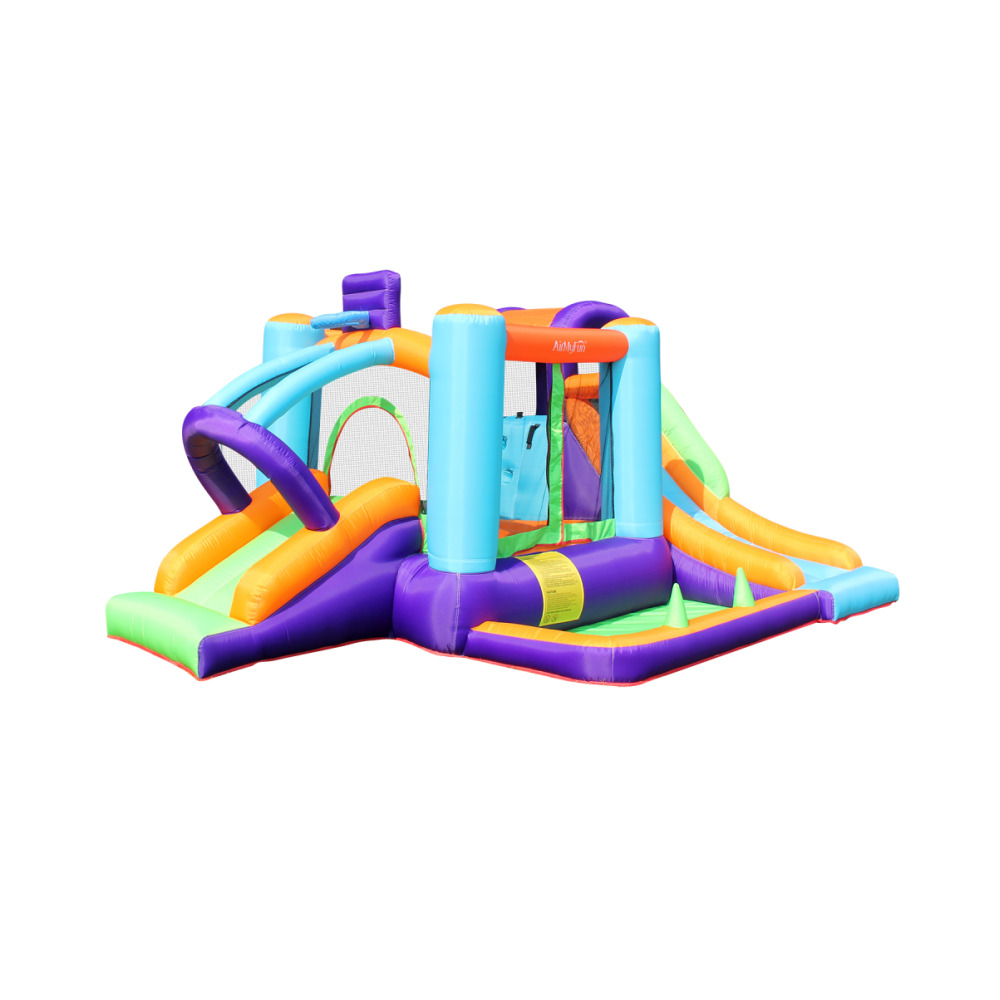 Château Gonflable - Escape Game - Surface 370x280x185 cm - souffleur et sac de rangement inclus