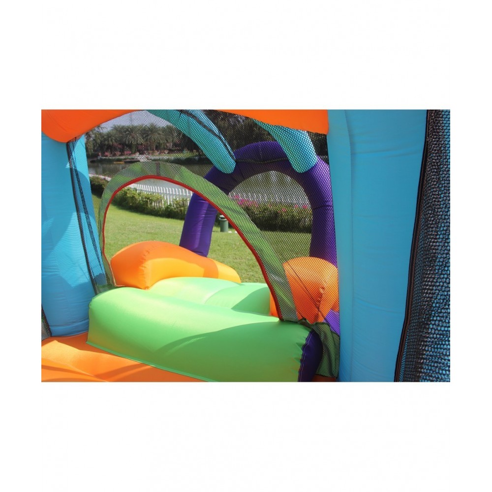 Château Gonflable - Escape Game - Surface 370x280x185 cm - souffleur et sac de rangement inclus